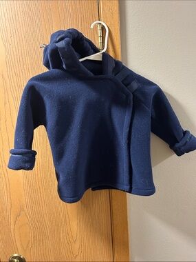 Kids Navy Hooded Fleece Pullover Sweatshirt